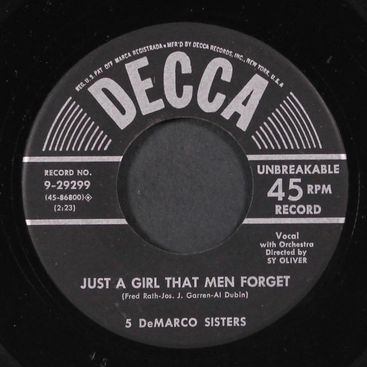love me / just a girl that men forget by 5 DE MARCO SISTERS