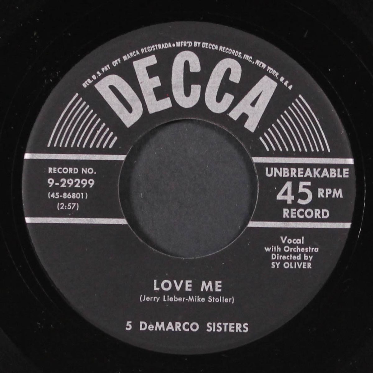 love me / just a girl that men forget by 5 DE MARCO SISTERS