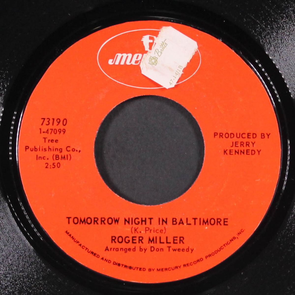 tomorrow night in baltimore / a million years or so by ROGER MILLER