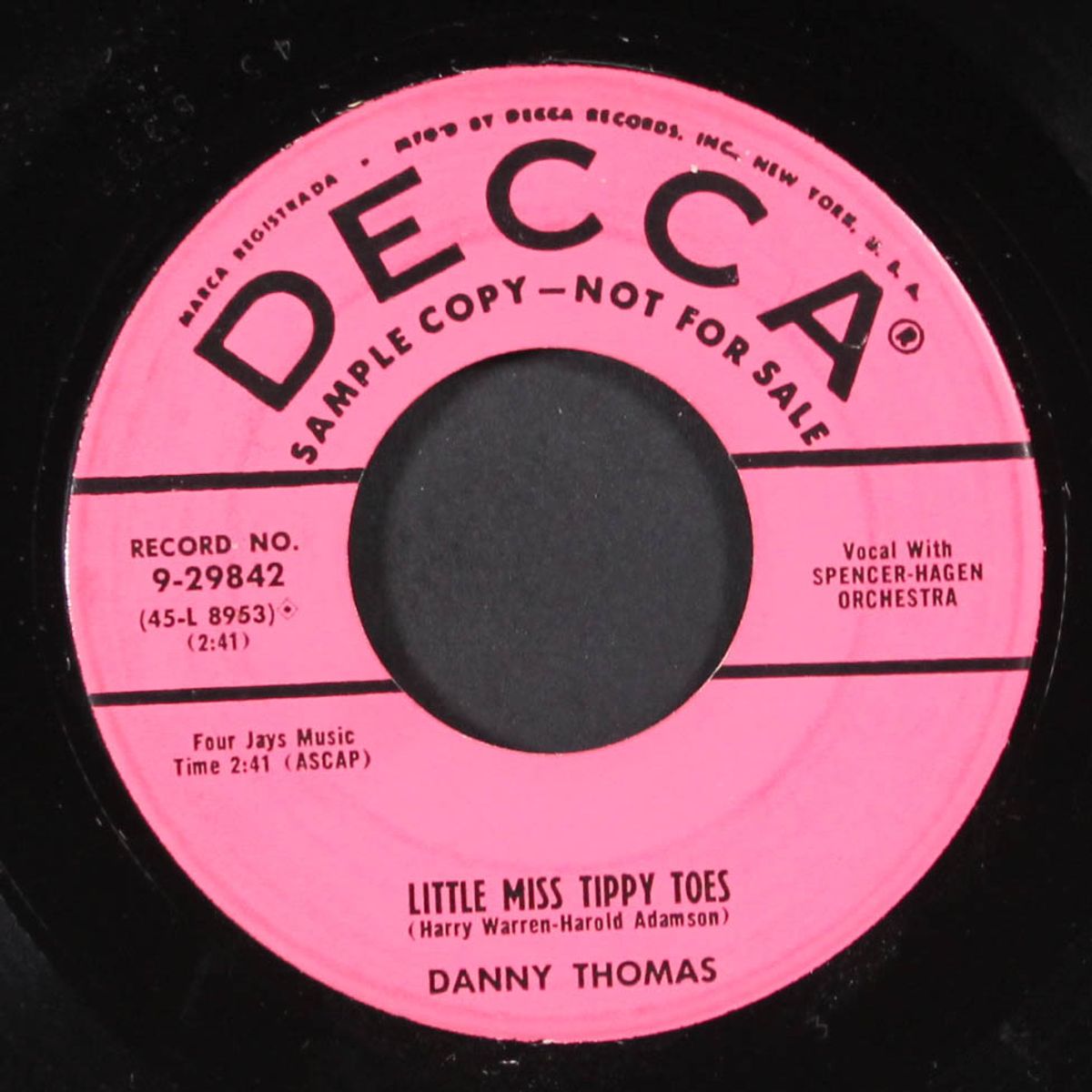 little miss tippy toes / nobody knows by DANNY THOMAS