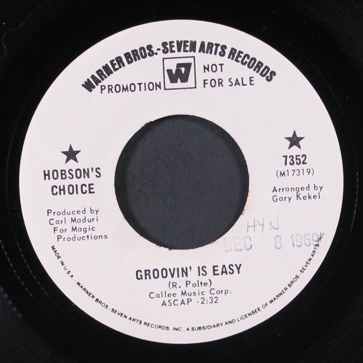groovin is easy / just one smile by HOBSON'S CHOICE