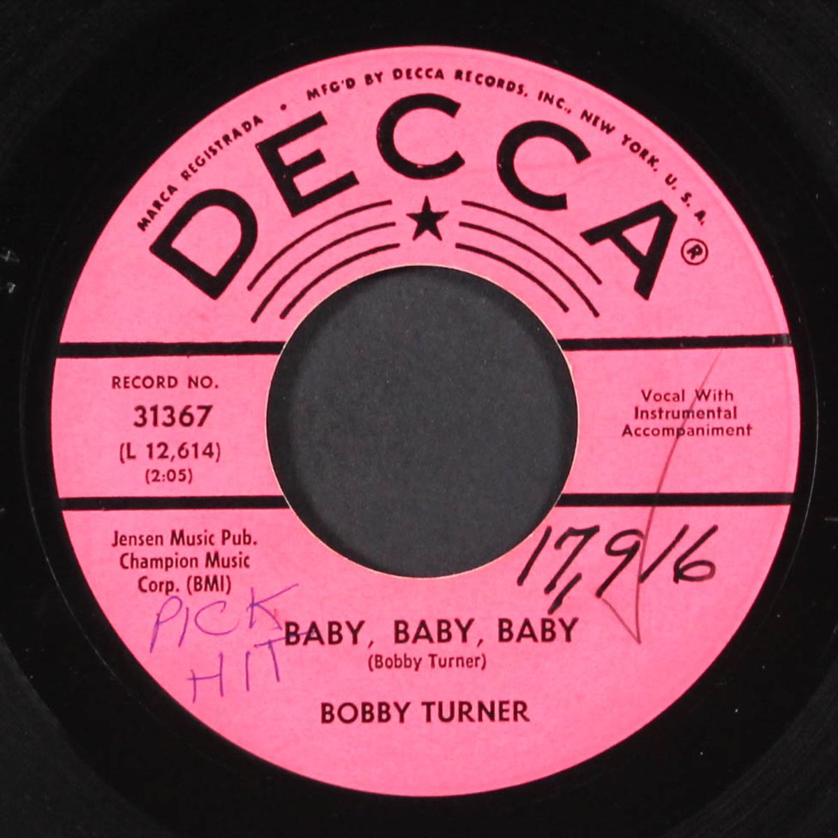 baby baby baby / i miss you so by BOBBY TURNER