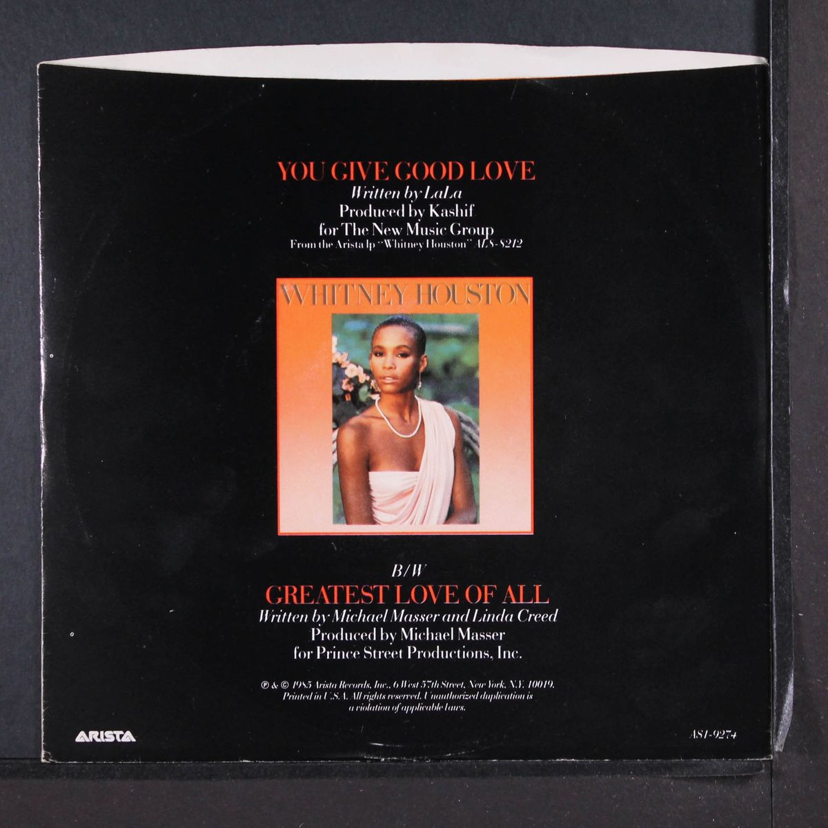 you give good love / greatest love of all by WHITNEY HOUSTON