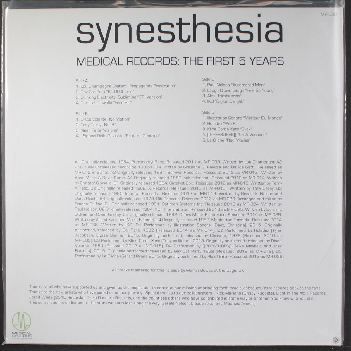 synesthesia: medical records, the first five years by VARIOUS