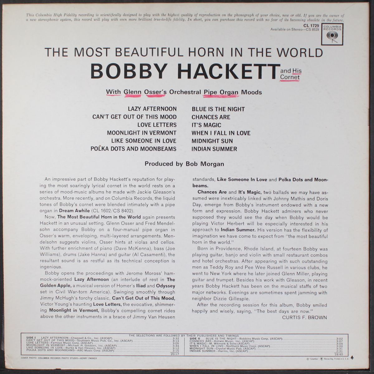 the most beautiful horn in the world by BOBBY HACKETT