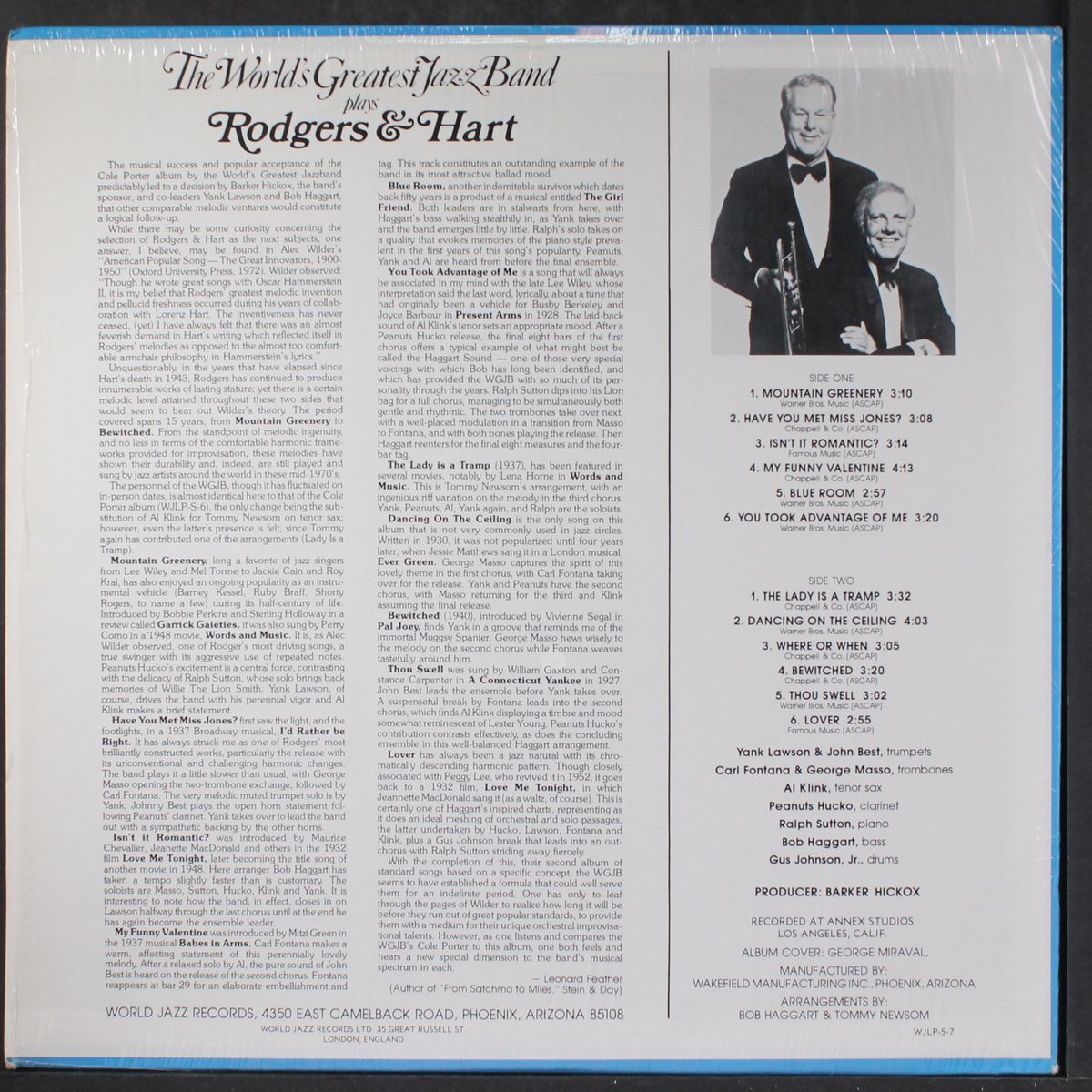 plays rodgers & hart by YANK LAWSON & BOB HAGGART