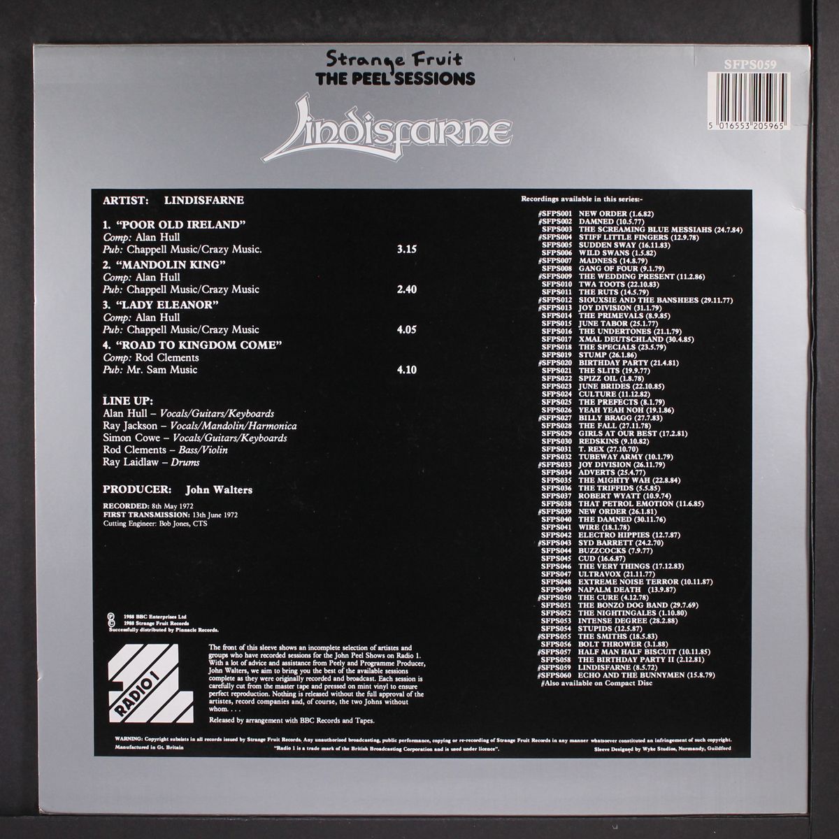 the peel sessions by LINDISFARNE
