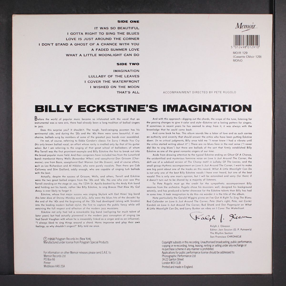 imagination by BILLY ECKSTINE