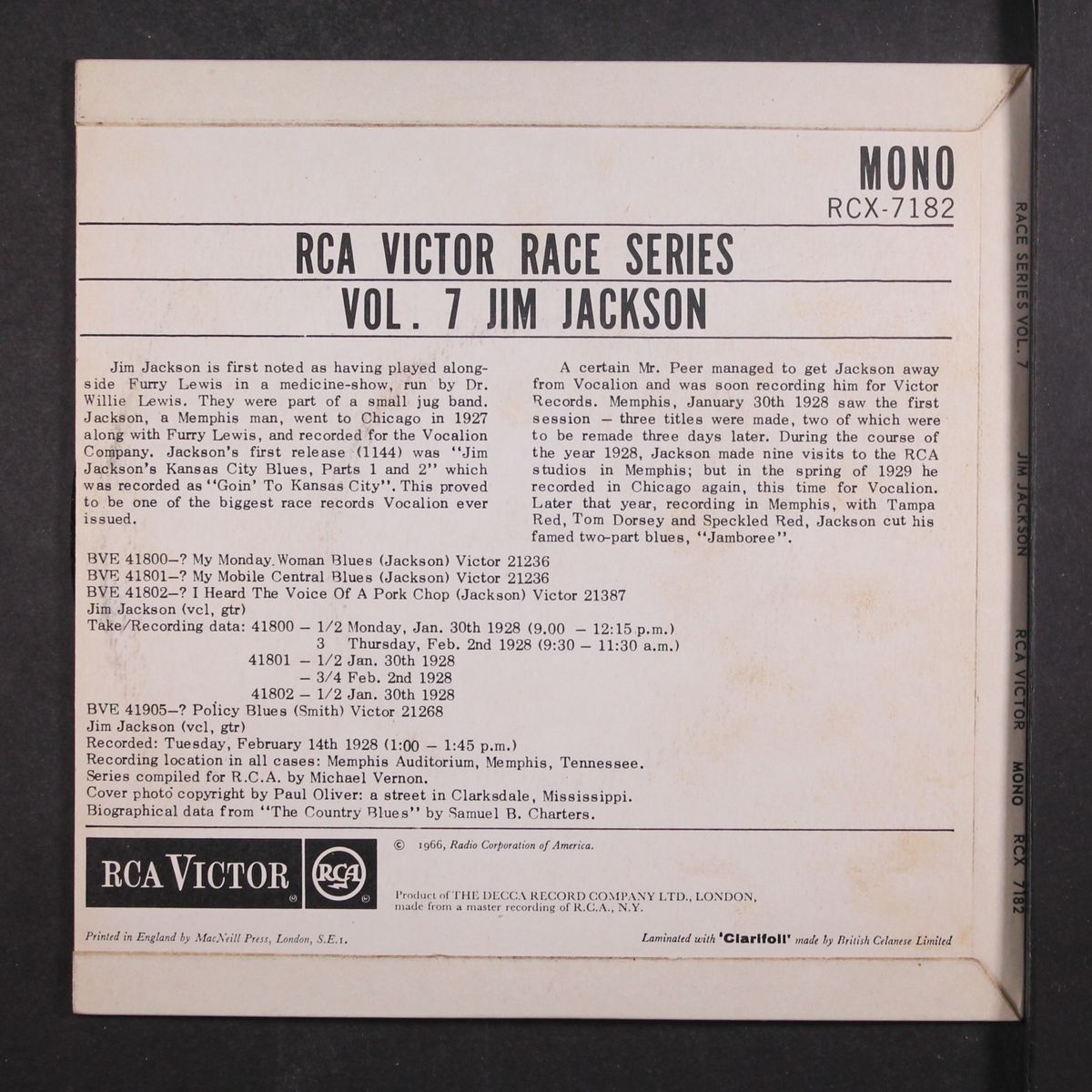 rca victor race series, vol. 7 by JIM JACKSON