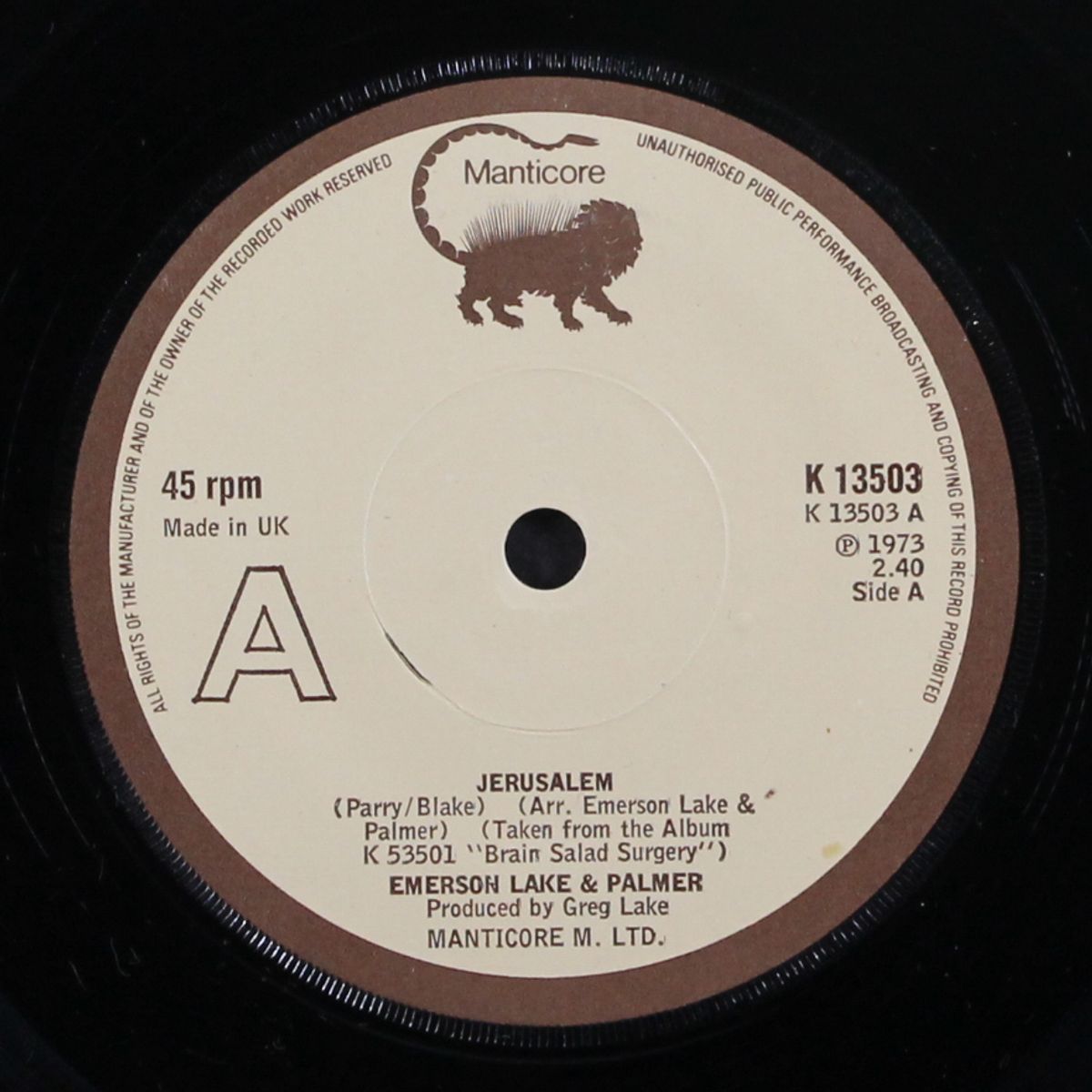 jerusalem / when the aplle blossoms bloom... by EMERSON, LAKE, PALMER