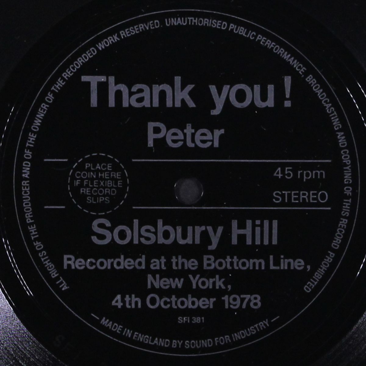 solsbury hill by PETER GABRIEL