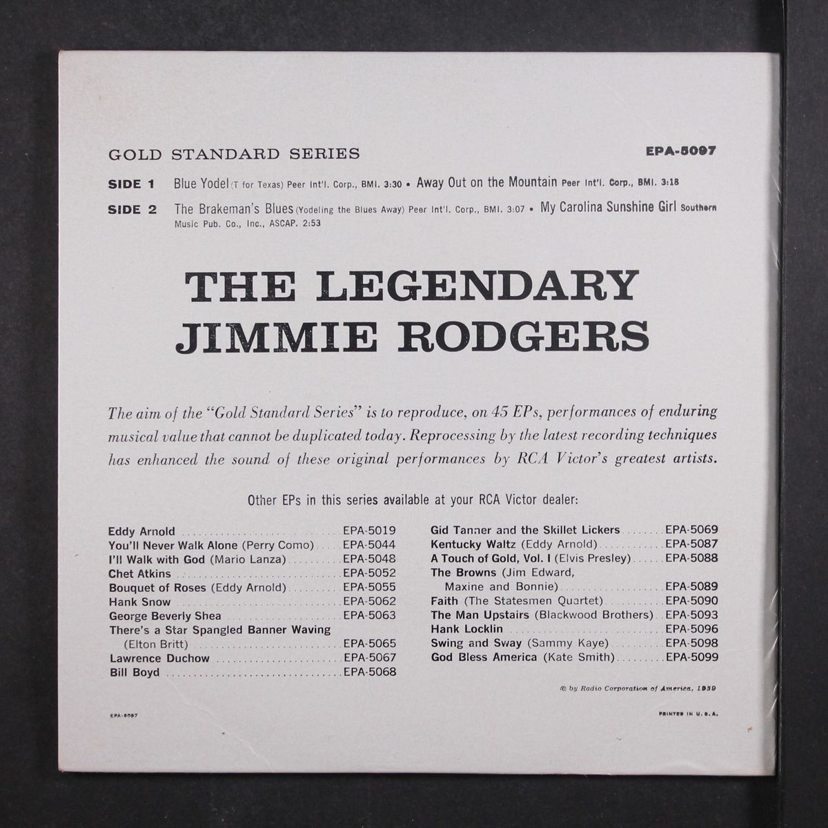 the legendary by JIMMIE RODGERS
