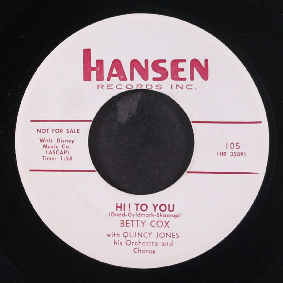 holly boy / hi! to you by BETTY COX