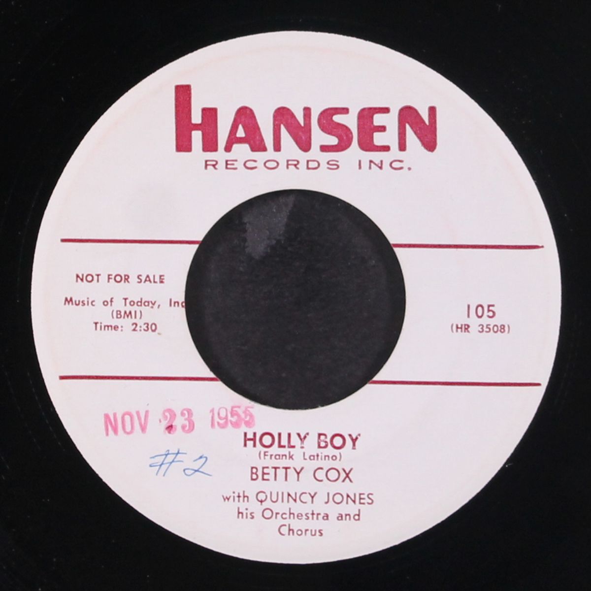 holly boy / hi! to you by BETTY COX