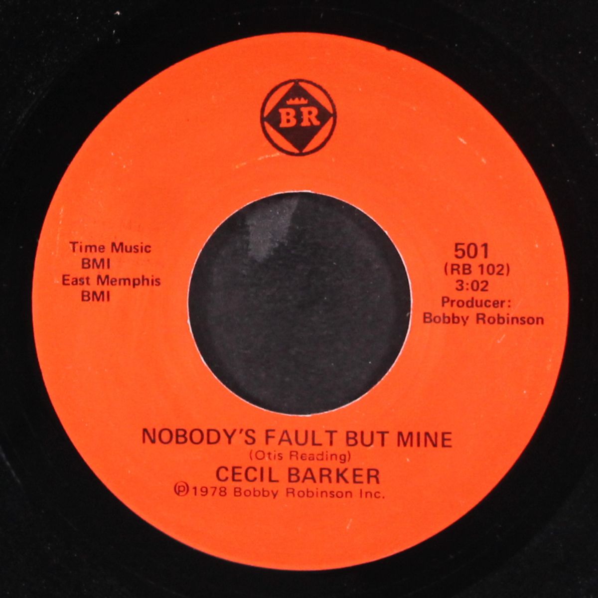 nobody's fault but mine / soul raggae by CECIL BARKER