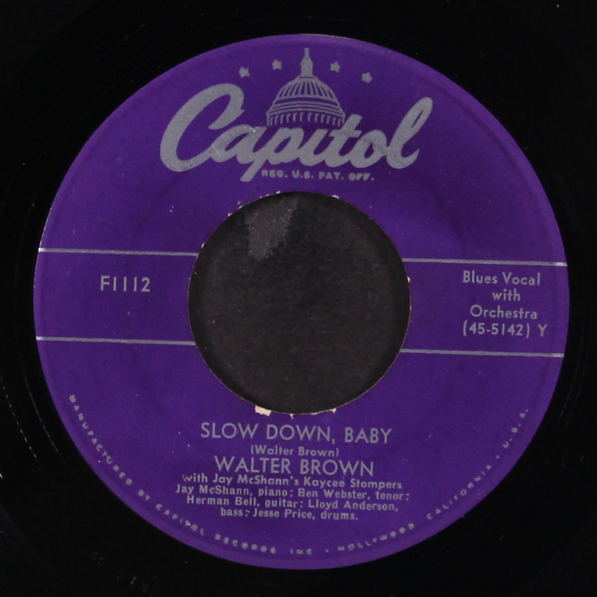 let's love awhile / slow down, baby by WALTER BROWN