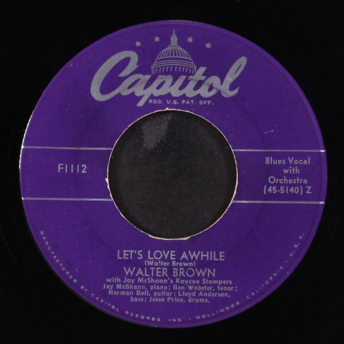 let's love awhile / slow down, baby by WALTER BROWN