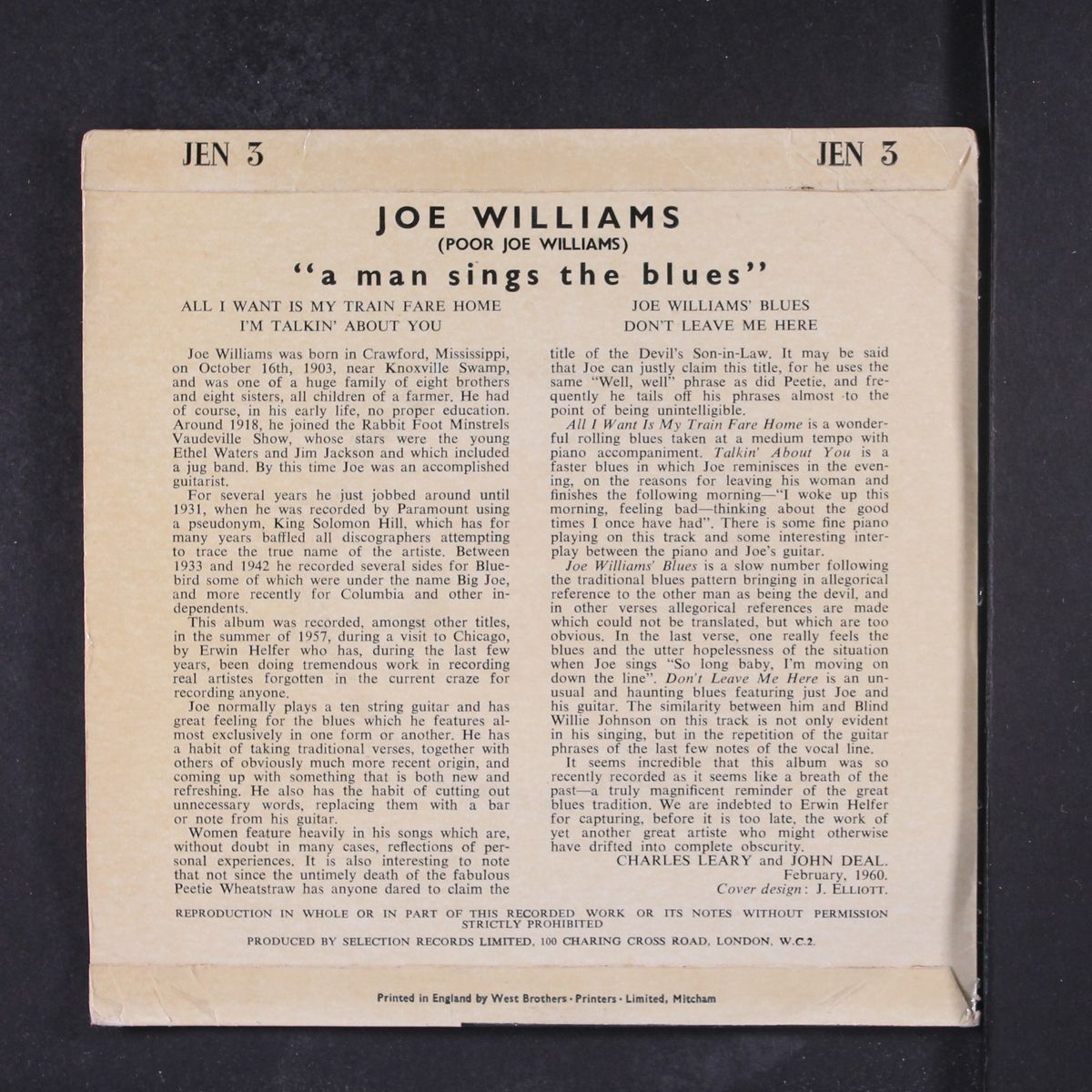 a man sings the blues by JOE WILLIAMS