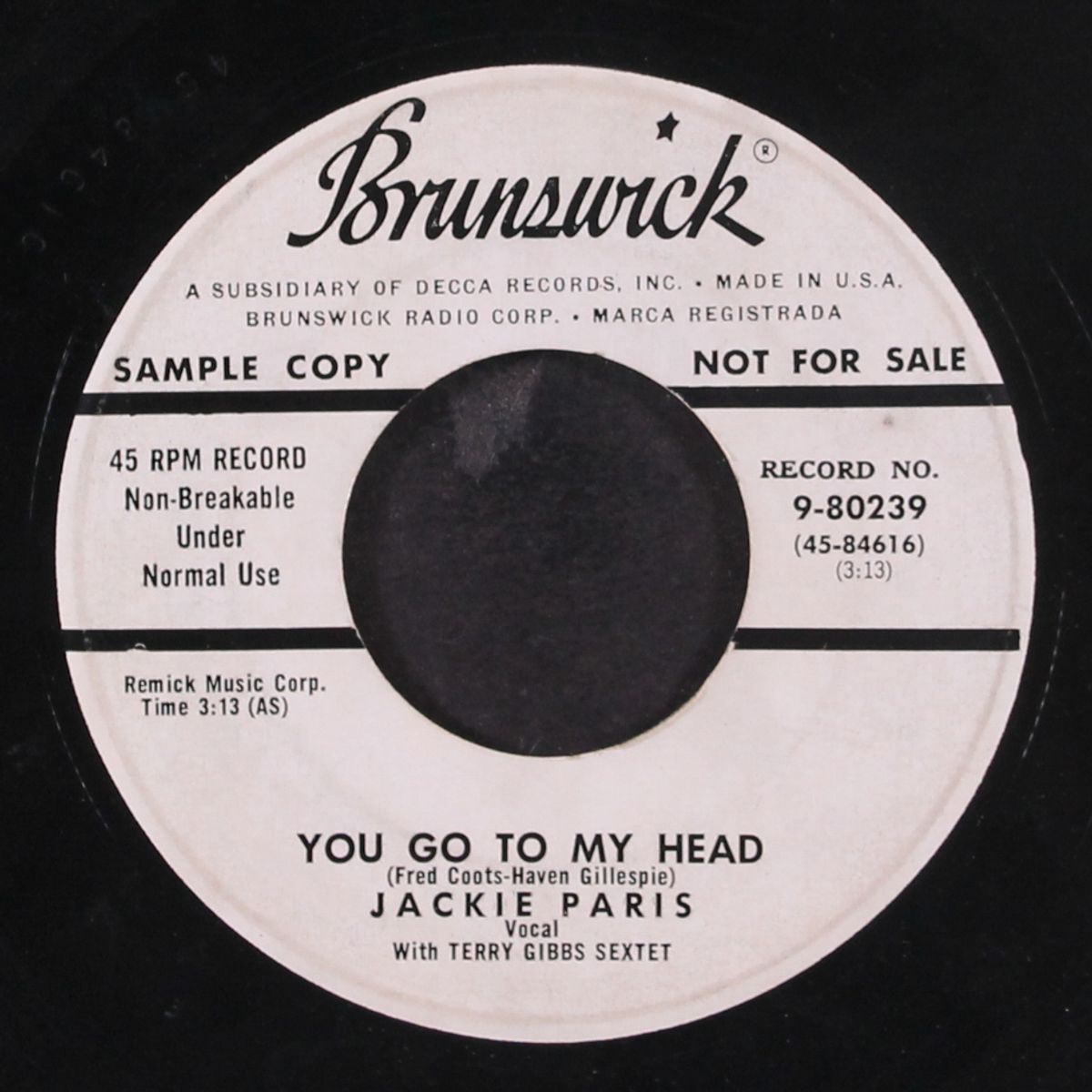 you go to my head / cool blues by JACKIE PARIS