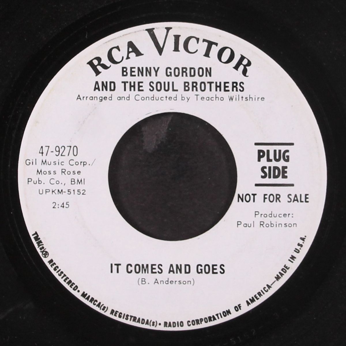 a kiss to build a dream on / it comes and goes by BENNY GORDON & SOUL BROTHERS
