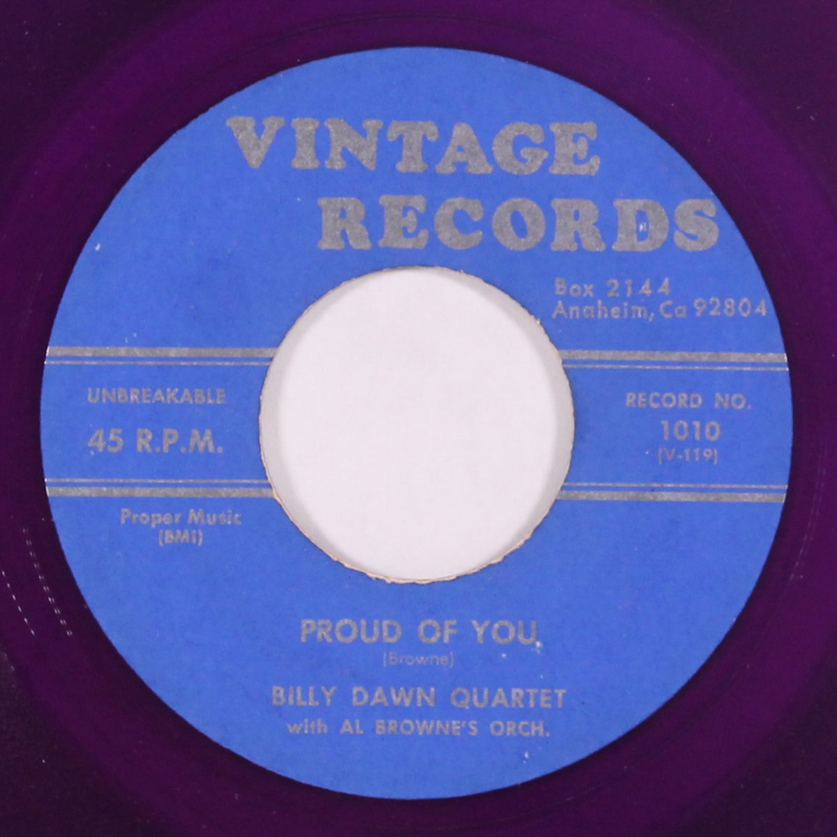 miracle of love / proud of you by BILLY DAWN QUARTET
