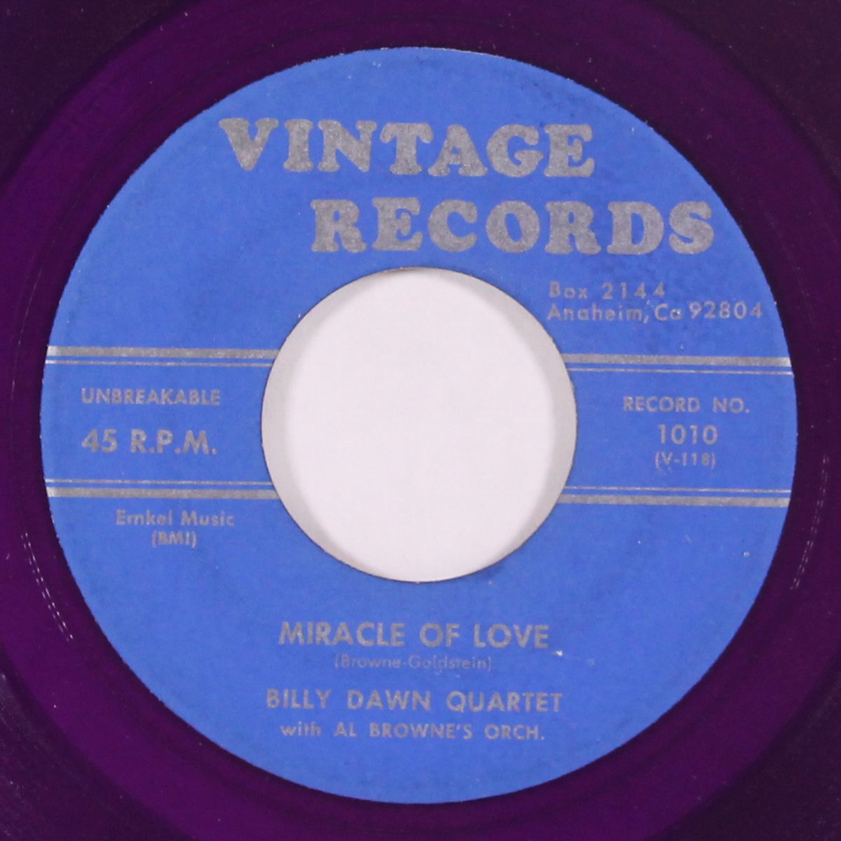 miracle of love / proud of you by BILLY DAWN QUARTET