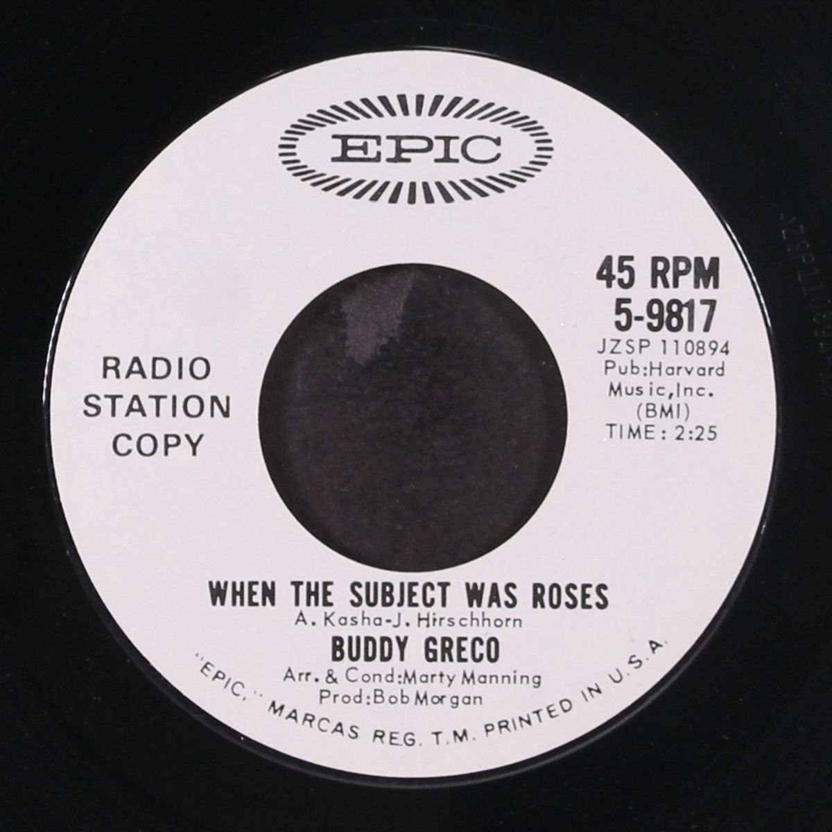 i can't begin to tell you / when the subject was roses by BUDDY GRECO
