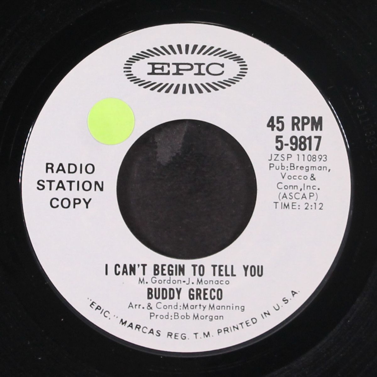 i can't begin to tell you / when the subject was roses by BUDDY GRECO