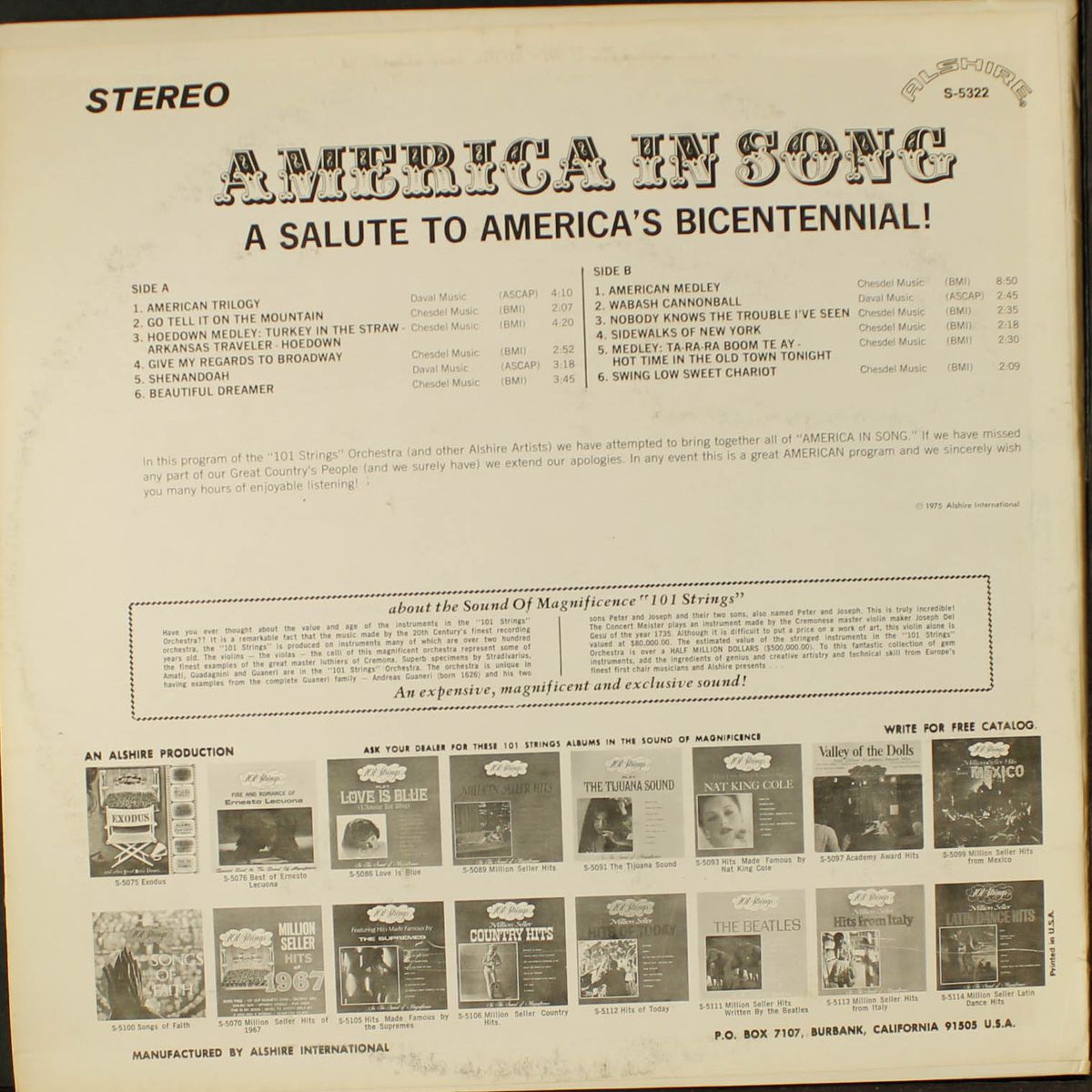america in song by 101 STRINGS
