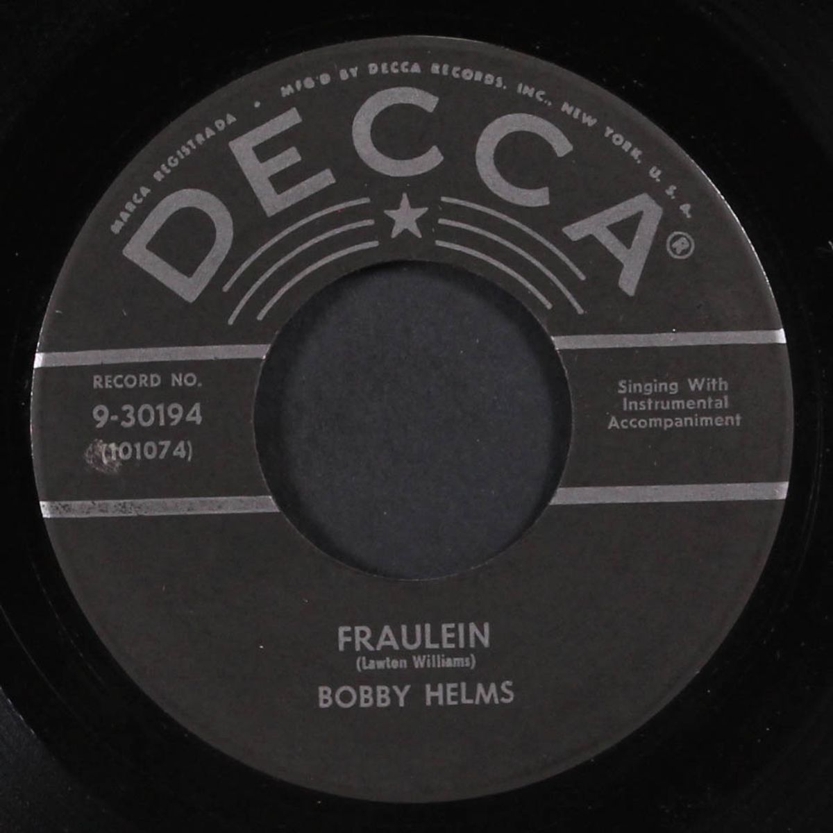 fraulein / heartsick feeling by BOBBY HELMS