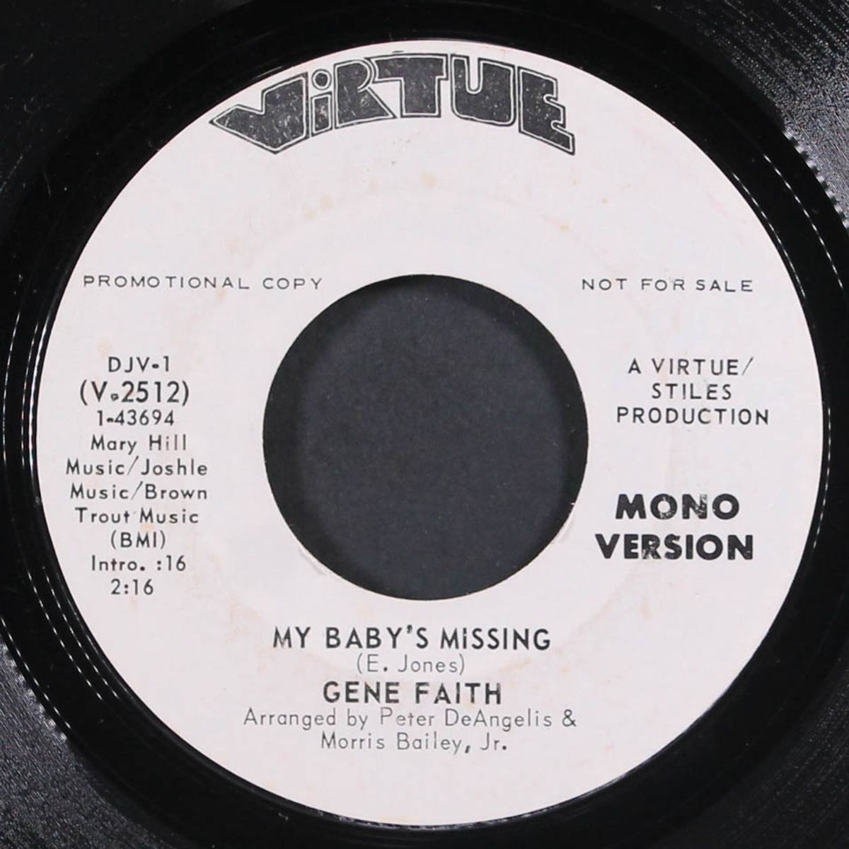 my baby's missing / same by GENE FAITH