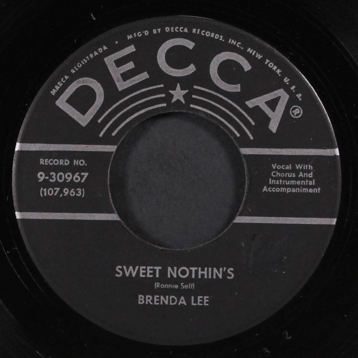 sweet nothin's / weep no more my baby by BRENDA LEE