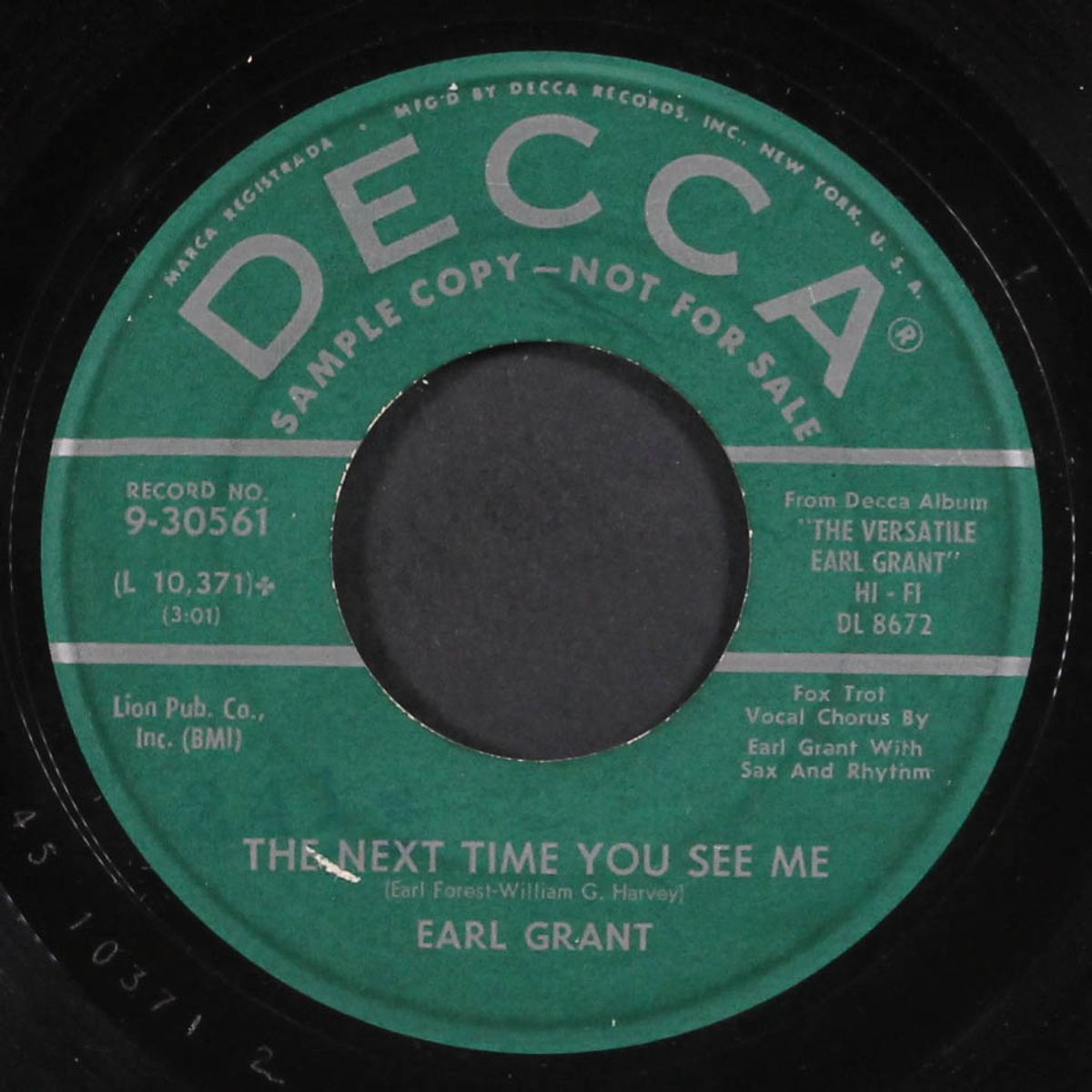 honky tonk / next time you see me by EARL GRANT