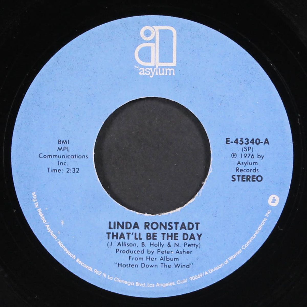 that'll be the day / try me again by LINDA RONSTADT