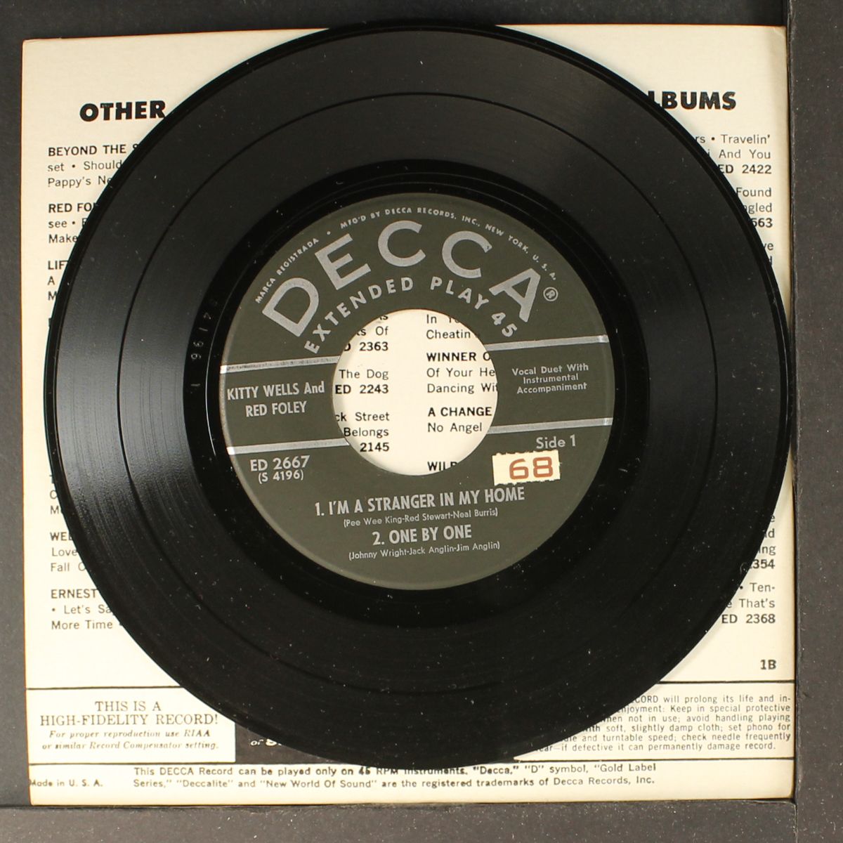 i'm a stranger in my home / +3 by KITTY WELLS & RED FOLEY