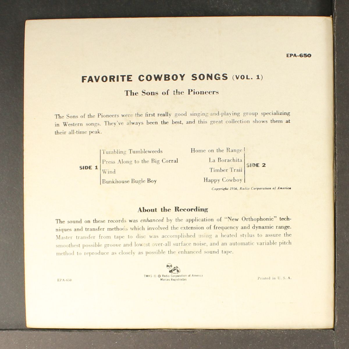 favorite cowboy songs, vol. 1 by SONS OF THE PIONEERS