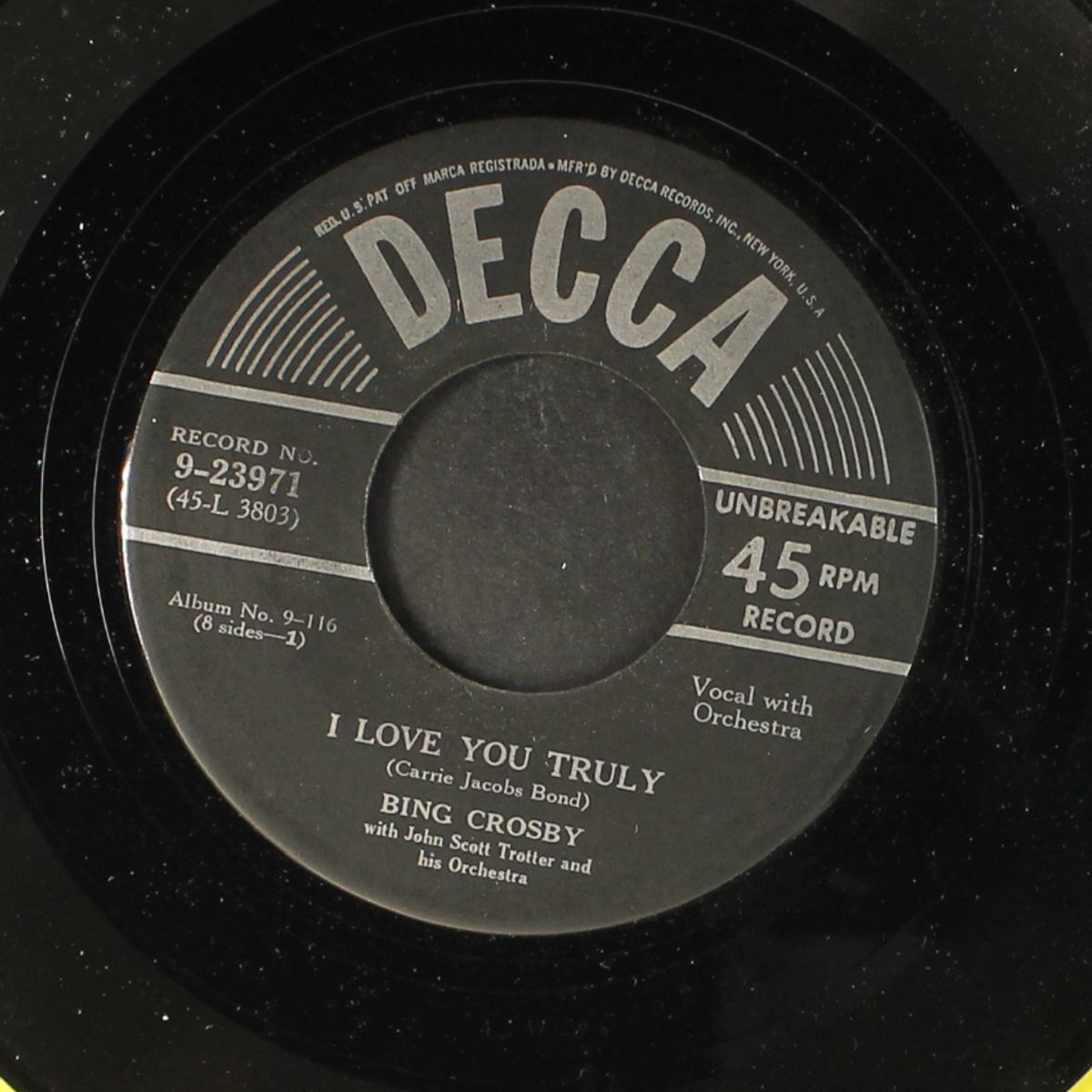 i love you truly / just a-wearyin' for you by BING CROSBY