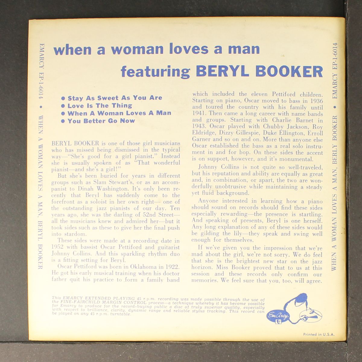 when a man loves a woman by BERYL BOOKER