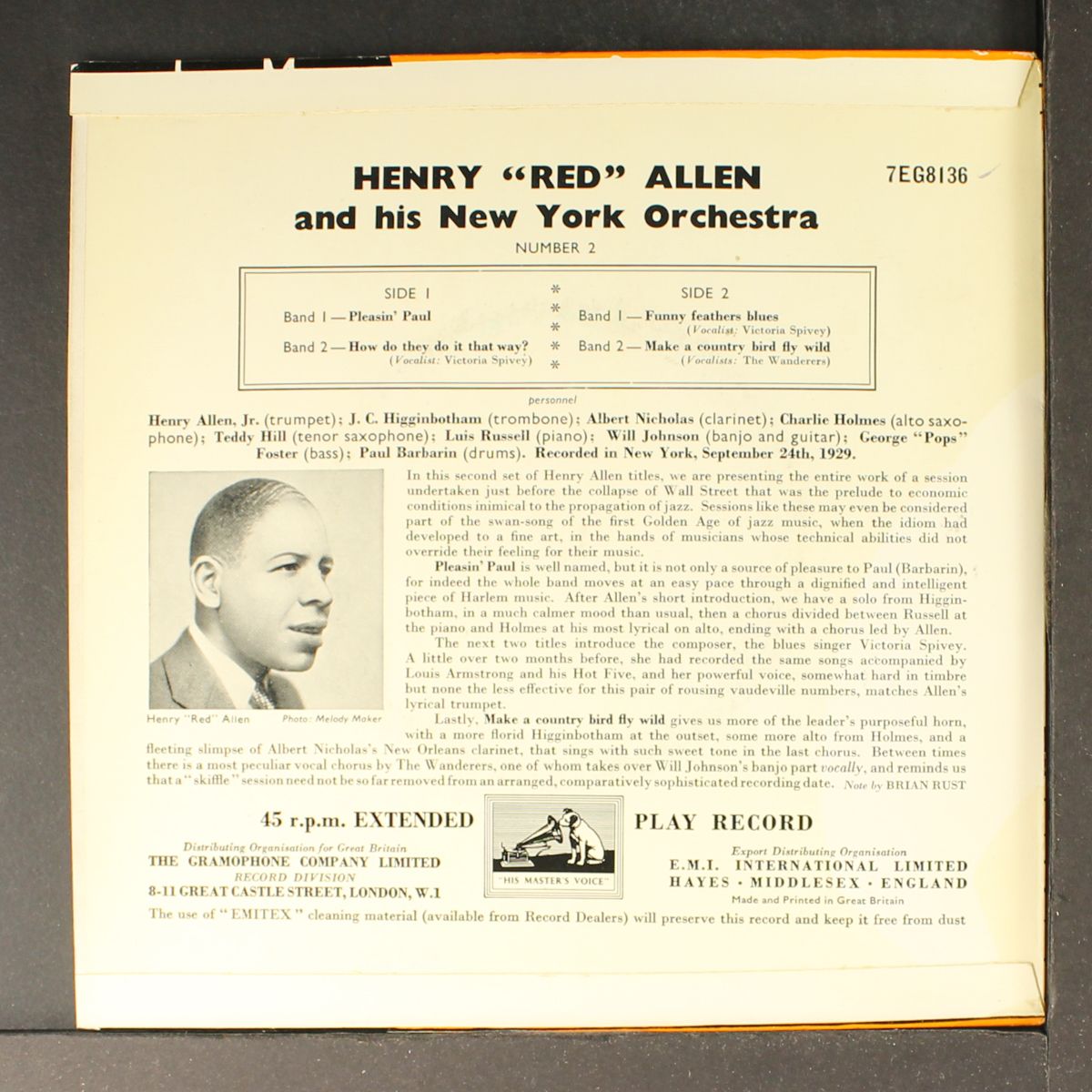 & his new york orchestra by HENRY "RED" ALLEN