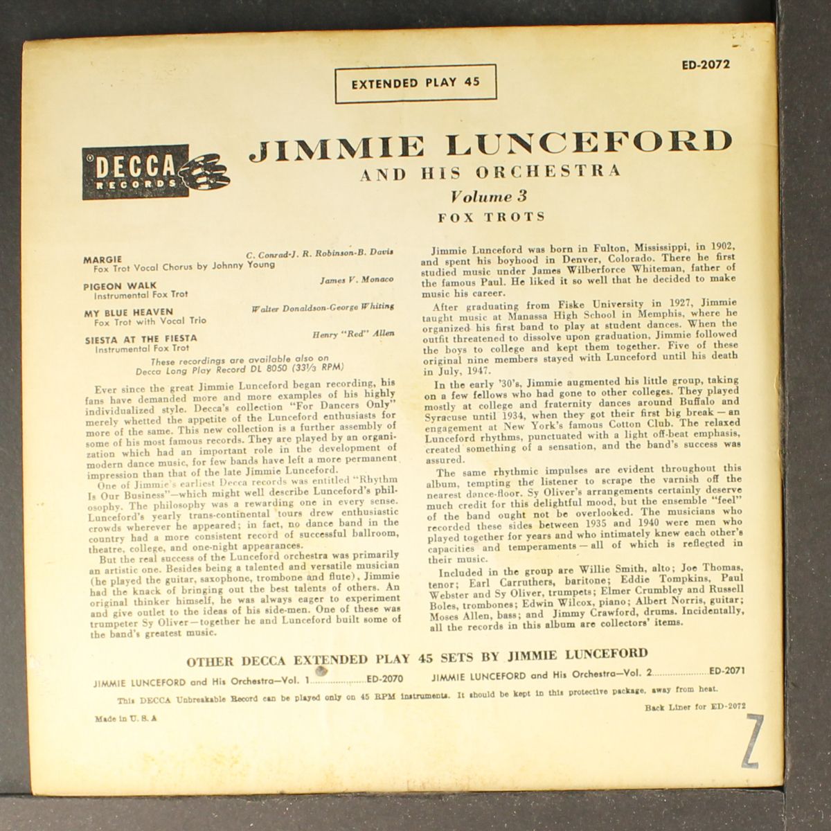 vol. 3 by JIMMIE LUNCEFORD
