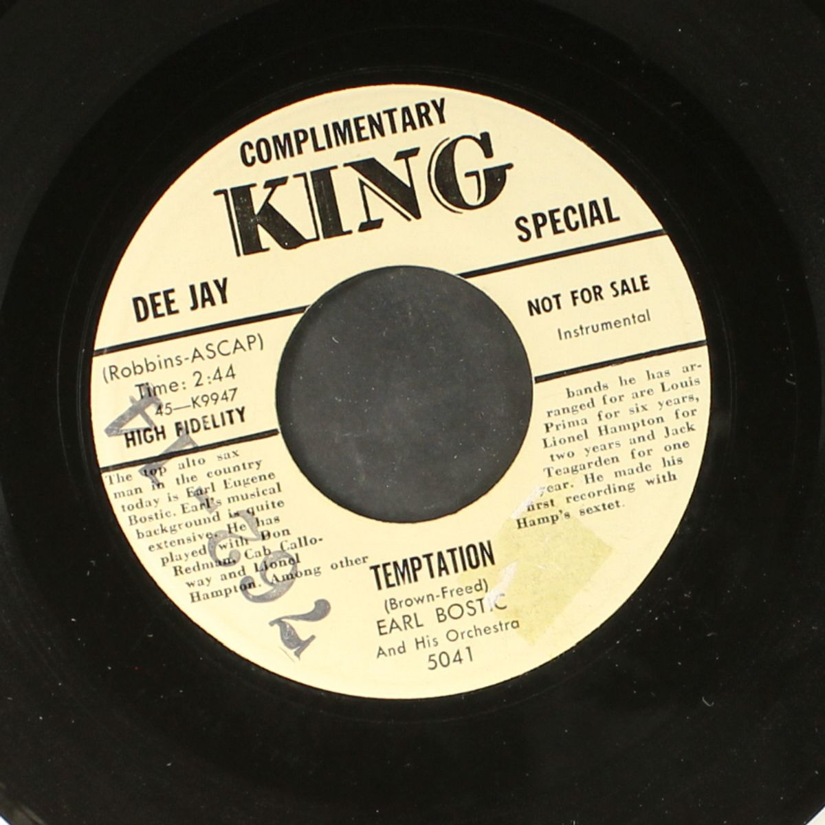 temptation / september song by EARL BOSTIC