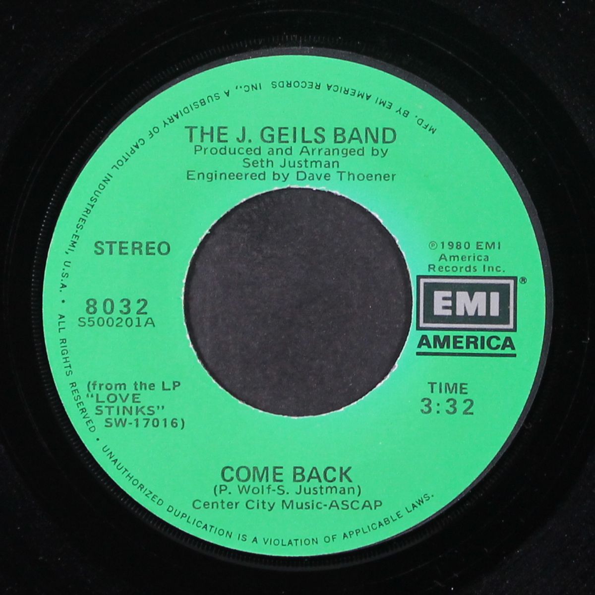 come back / takin' you down by J. GEILS BAND