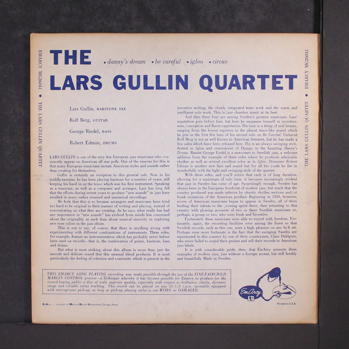 lars gullin quartet by LARS GULLIN