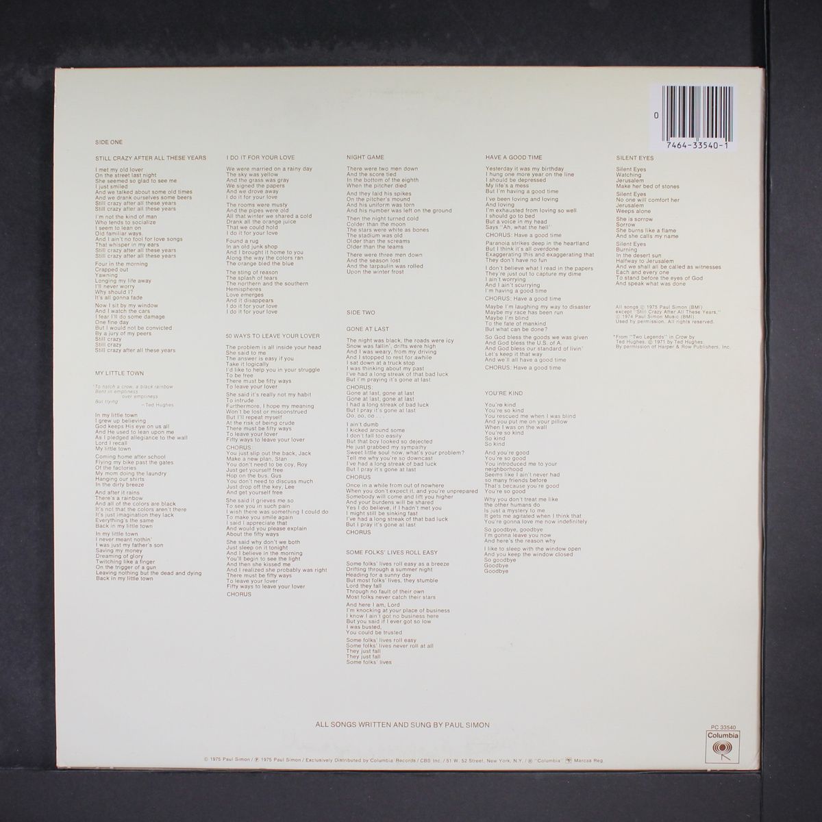 still crazy after all these years by PAUL SIMON
