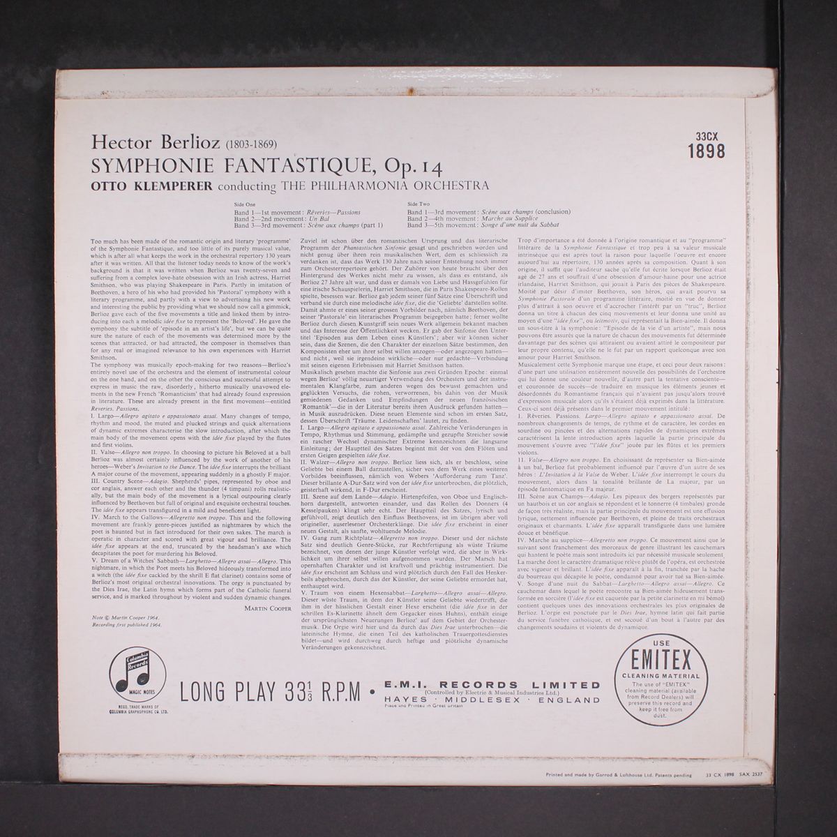 berlioz: symphonie fantastique op. 14 by OTTO KLEMPERER
