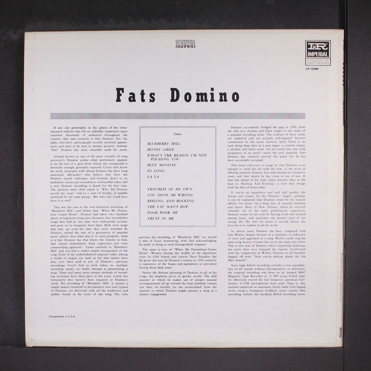 this is fats domino! by FATS DOMINO