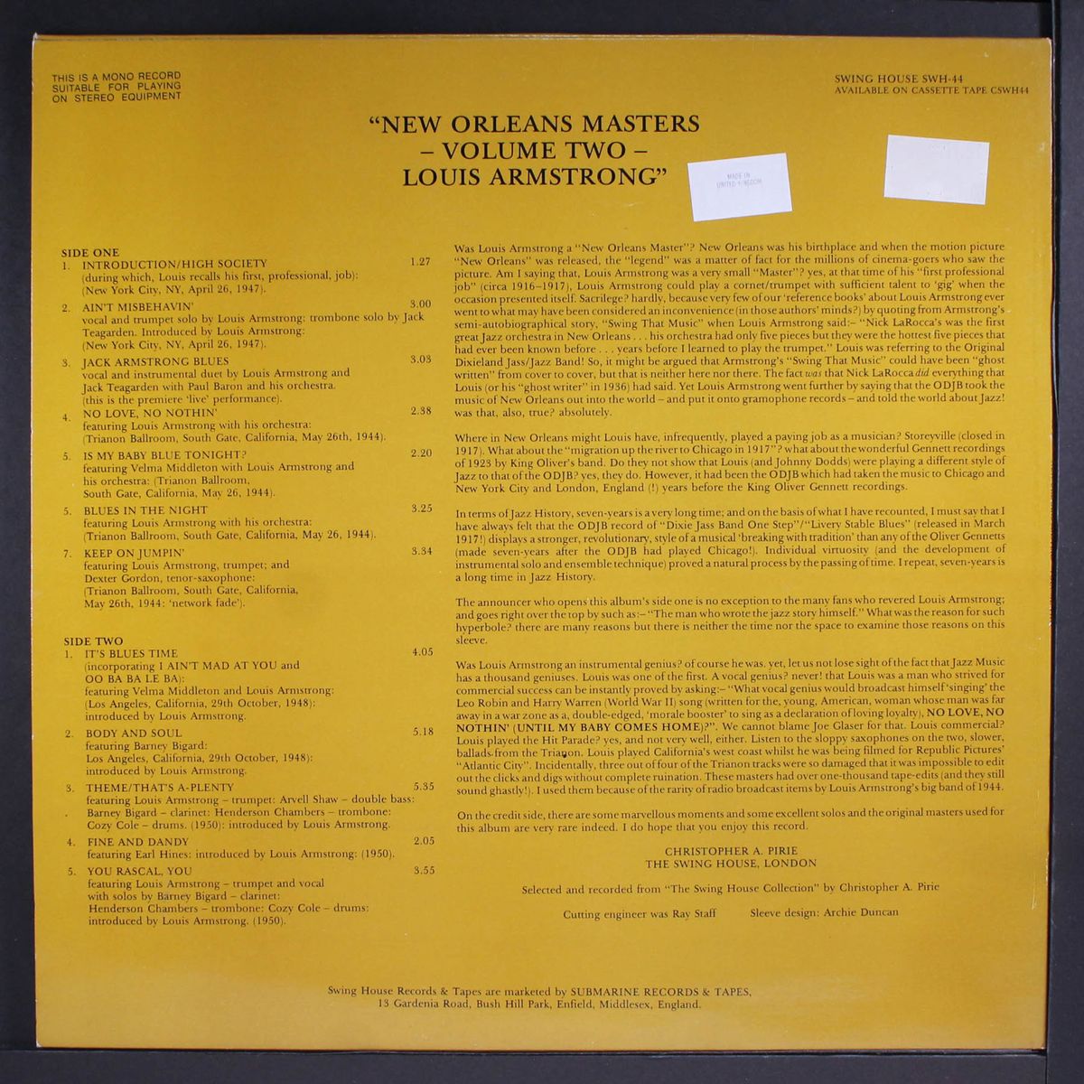 new orleans masters, vol. 2 by LOUIS ARMSTRONG