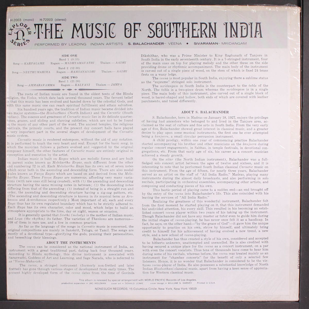 the music of southern india by S. BALACHANDER & SIVARAMAN