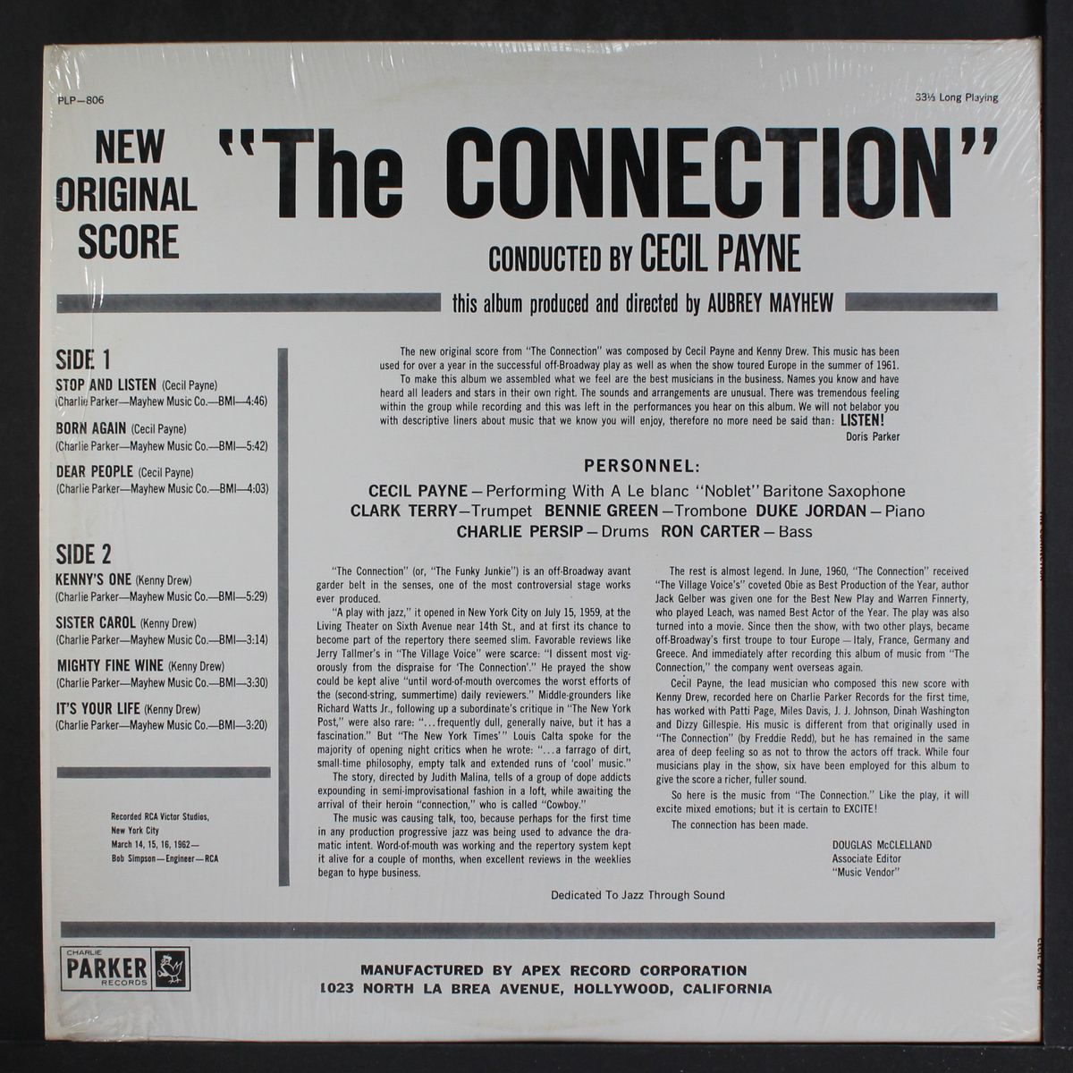 the connection soundtrack by CECIL PAYNE