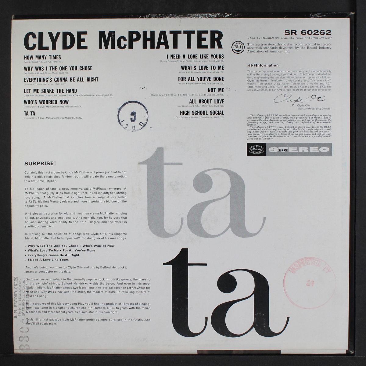 ta ta! by CLYDE MCPHATTER
